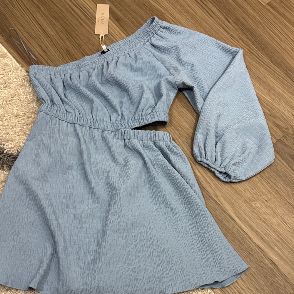 Blue Off-Shoulder Dress